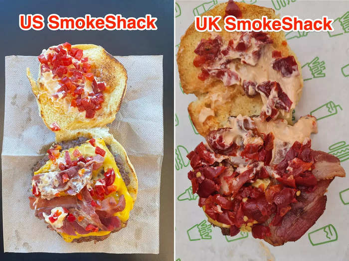 Then we tried the SmokeShack, which features cheese, bacon, and cherry peppers.