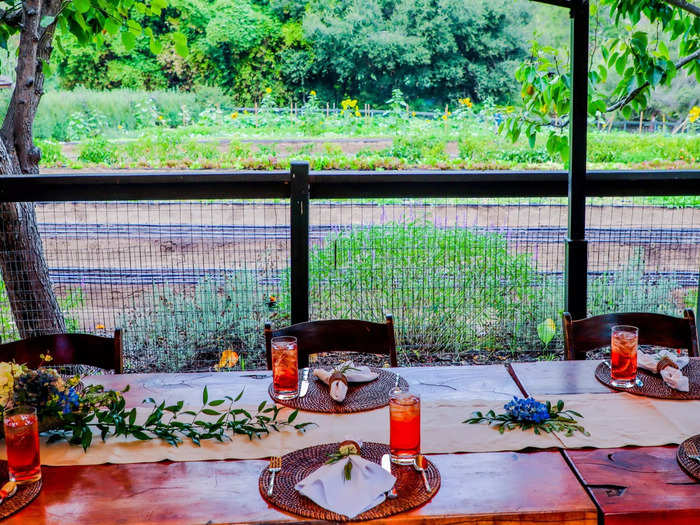 Guests will also have lunch in the garden once a week on a long wooden table crafted using the wood from old boat docks.