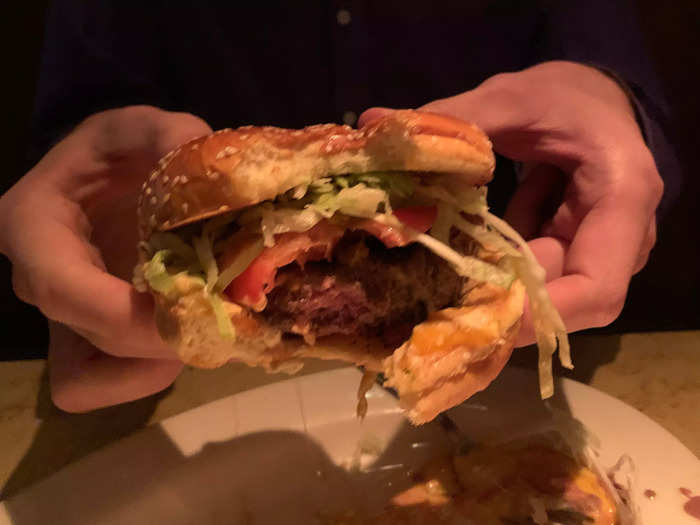 The burger was quite large, a decent deal for $16.