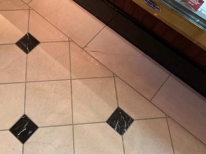 Floors are French limestone, according to the designer.