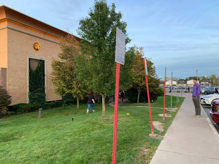 About 10 of the spots closest to the entrance were reserved for picking up to-go orders. They were almost the only open spots in the entire parking lot.