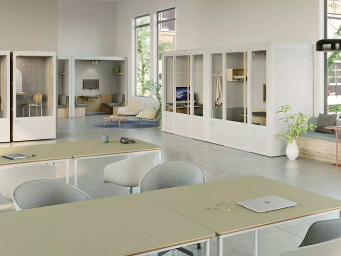 Room specializes in creating prefabricated work pods - such as phone booths and meeting rooms - for office spaces.