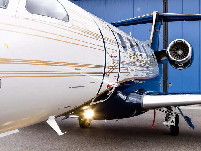 The Phenom 300E can also climb to 45,000 feet - where the curvature of the Earth is plainly visible - while passengers will only experience a cabin altitude of 6,600 feet.