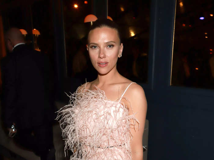 She totally switched it up for the Netflix 2020 Golden Globes after-party in this feathery mini-dress.