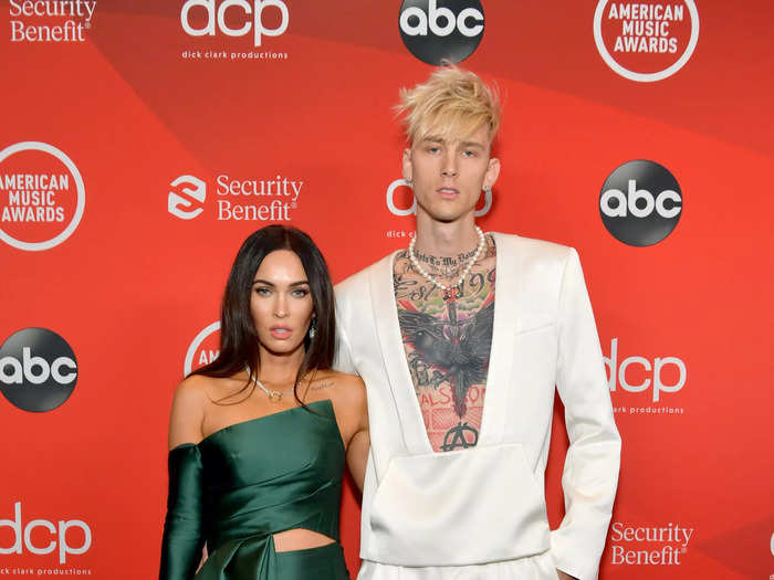 Fox made a statement in an emerald-green set, while Machine Gun Kelly wore all white for their first red-carpet appearance together.