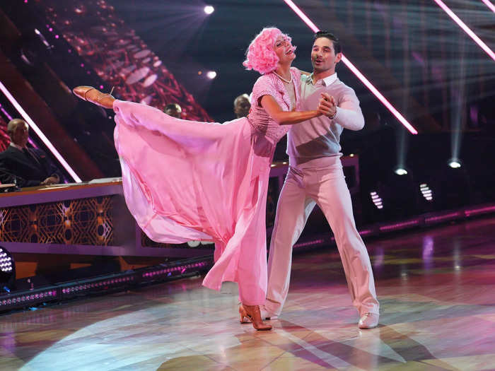 SAFE: Amanda Kloots and Alan Bersten scored a near-perfect 39 out of 40 for their Viennese waltz to "Beauty School Dropout."