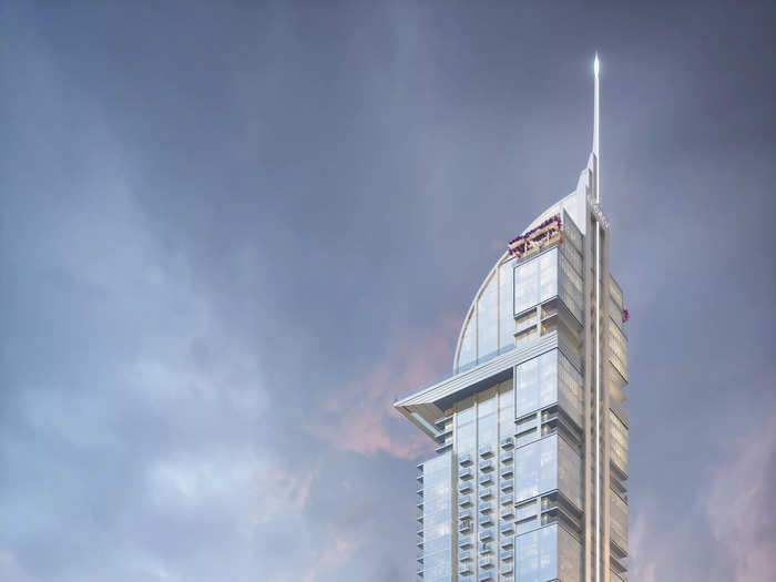 Groundbreaking for the tower began in August. This rendering shows what it may look like when it