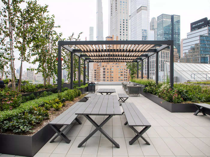 The abundant outdoor space allows staff to catch some rays while eating lunch or working with their laptops.