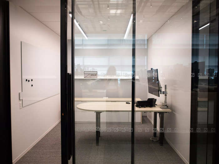 Offices on the trading floor are designed for both in-person and hybrid work.