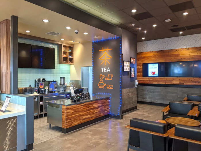 After ordering the new menu items, including the sandwich, I checked out another Innovation Kitchen feature - the Panda Express tea bar.