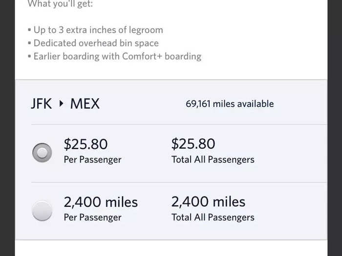 Delta was also selling an upgrade to those seats, but for far cheaper.