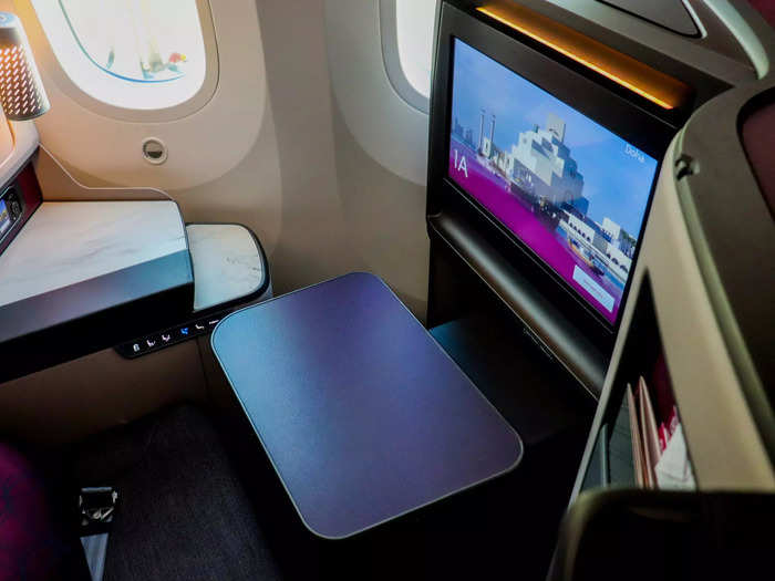 Passengers can adjust the length of the table, as well as its angles, depending on preference.