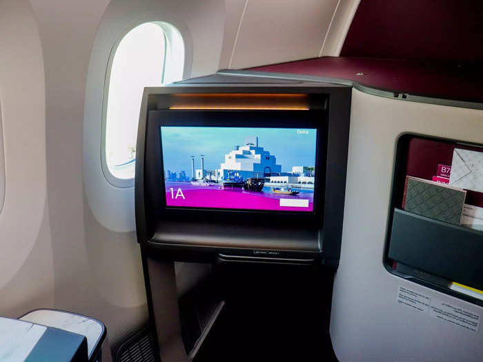 Each seat features a high-definition touch-screen display that features Qatar Airways