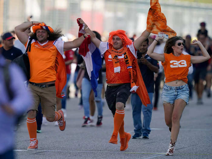 These fans of Verstappen were happy.