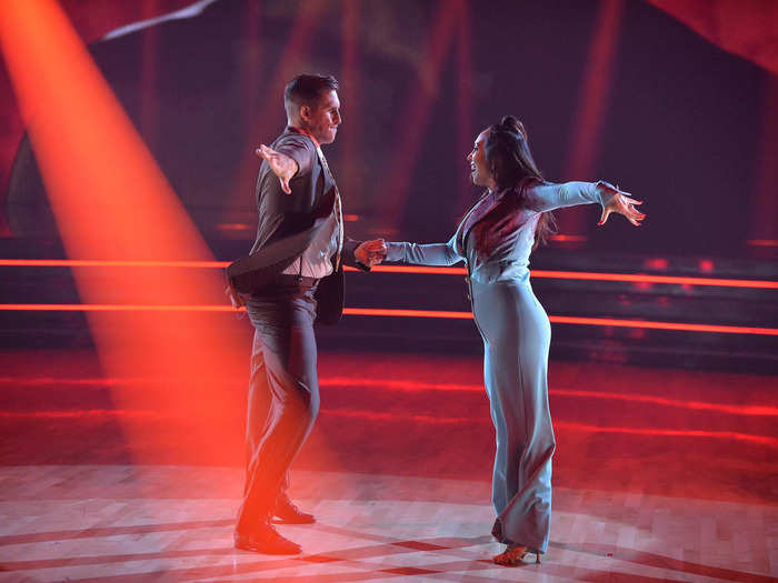 SAFE: Cody Rigsby went full "American Psycho" for the night, scoring 36 out of 40 for his cha cha to "There Will Be Blood" with partner Cheryl Burke.