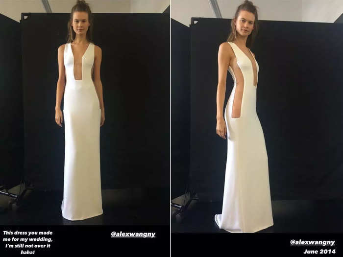 Six years after getting married, Behati Prinsloo shared pictures of the dress Alexander Wang designed for her 2014 wedding to Adam Levine.