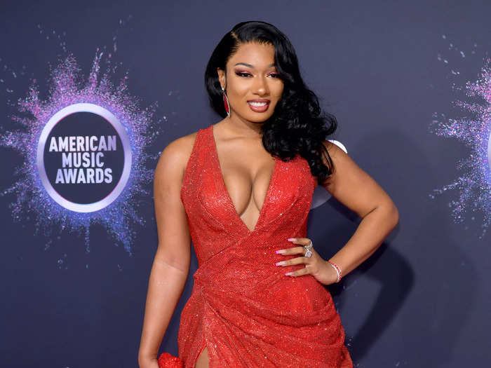 Megan rocked an eye-catching red dress for the 2019 American Music Awards.