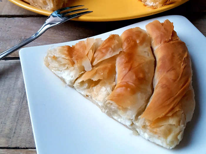 A cheese and egg-filled banitsa is a popular breakfast in Bulgaria.