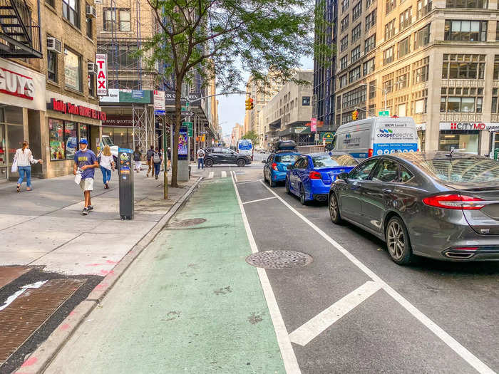 There are still challenges, even with bike lanes, and vigilance is required. People will often walk into the bike lane without looking and then get angry when I don