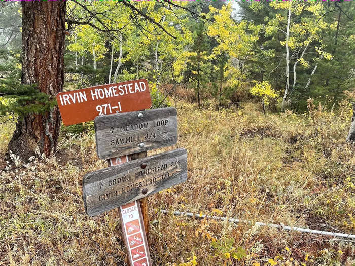 After driving down a winding path, I made it to the trailhead. My goal was to hike three miles to the Irvin Homestead, which is the most complete homestead in the area, according to Outdoor Project.