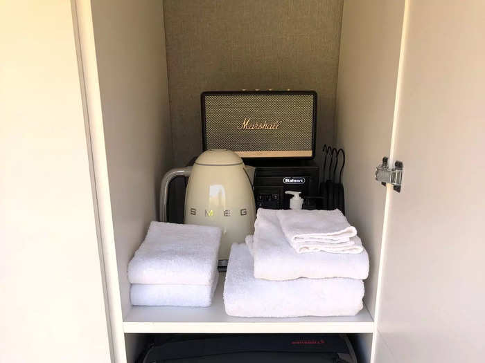 Next to the bathroom was a closet with more amenities.