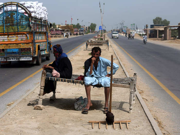 Residents resort to desperate measures for relief from the heat.