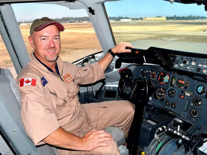 The aircraft are manned by two pilots and one flight engineer who monitors the systems and makes inputs for the drops. Up to two mechanics may be carried for repositioning flights.