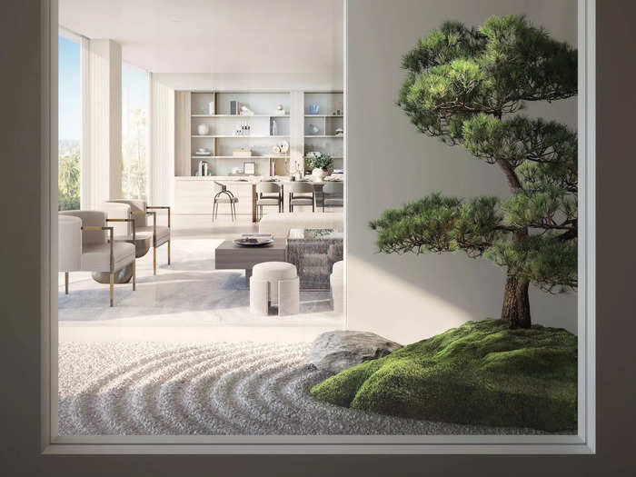 All of the condos will have outdoor spaces, but only some will have their own bonsai garden.