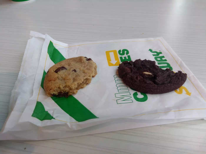 I think I preferred the chocolate chunk, but they were both delicious. The double chocolate was very sweet, and I was impressed to taste such a great dairy-free white chocolate.