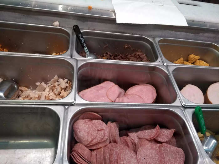 There were lots of meats available, but I noticed that the UK didn