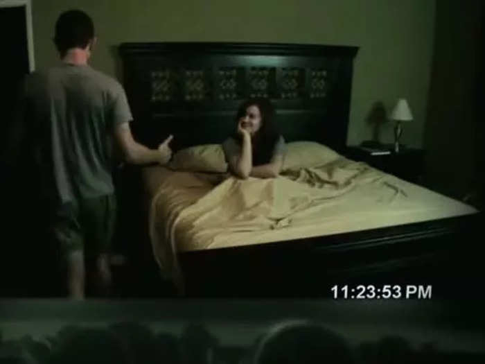 The main selling point of the film was its simple but terrifying plot: A young couple experiences disturbances around their home and sets up cameras in various spots hoping to find the culprit.