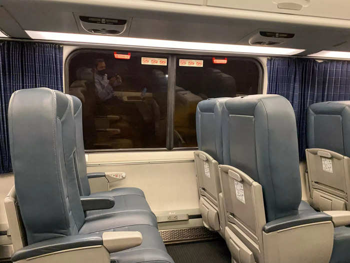 Acela, by comparison, has a tired interior of blue leather recliners in business class.