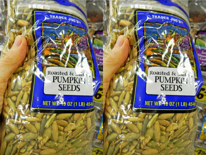 I can only find 16 ounces of roasted and salted pumpkin seeds for this cheap at Trader Joe