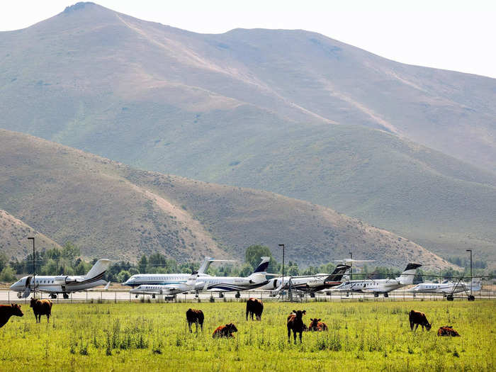 The wealthy also use private jets to attend events in remote areas of the US, including the Allen & Co. conference in Sun Valley, Idaho.