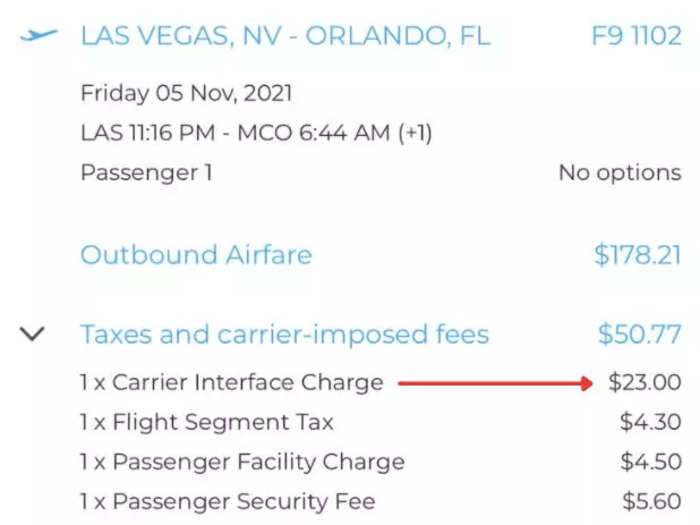 Frontier, which charges up to $23 each way...