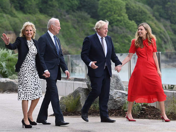 In June, Biden wore a polka dot Brandon Maxwell dress to the G7 summit.