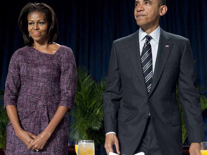 She wore the dress again to the National Prayer Breakfast two years later.