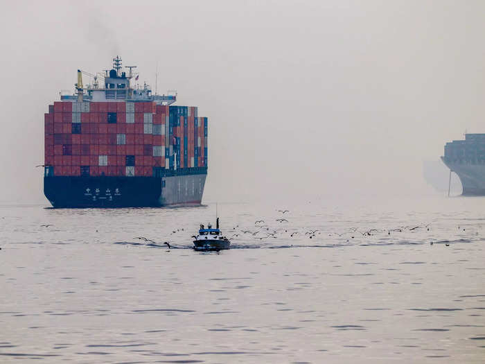 Waiting ships must be two miles apart, two miles from shoal water, out of traffic lanes, and have a bridge watch at all times. Anchored ships have shorter distance requirements between each other but follow similar requirements.