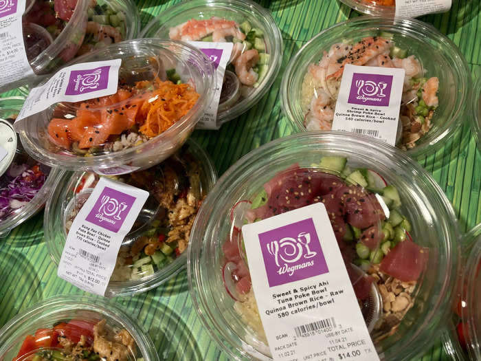 The sushi counter looked delicious, with made-to-order rolls and poke bowls.