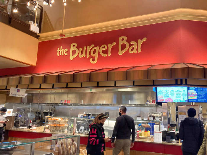 I also noticed sections where customers could order coffee, pizza, and burgers - options Trader Joe