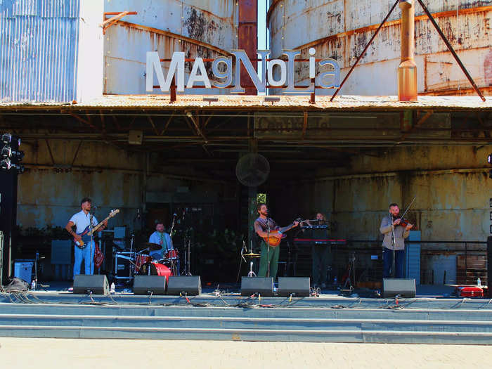 The main stage area featured live bands and musical acts.