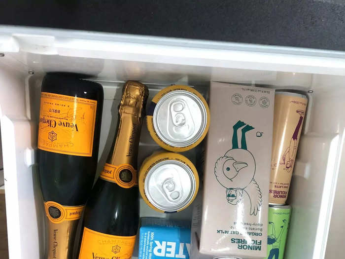 And Kristen and I cheered when we saw two bottles of fancy champagne chilling in the refrigerated drawer.