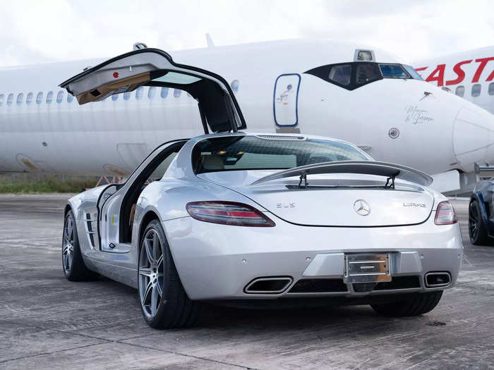 The supercar sports fancy gullwing doors, a V8 rated at 563 horsepower, and a top speed of nearly 200 mph.