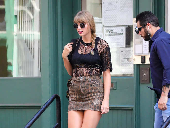 Swift opted for a sheer top in New York City in 2018.