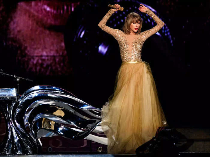 Swift wore another transparent performance look while she was touring for her album "1989."