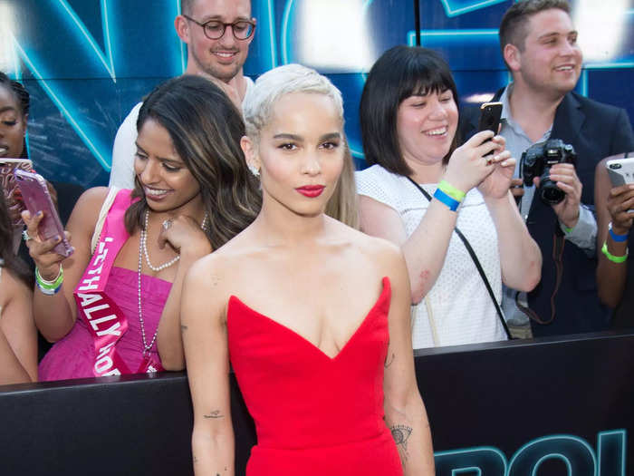 The interesting neckline of this bold red jumpsuit definitely turned heads at the "Rough Night" movie premiere in 2017.