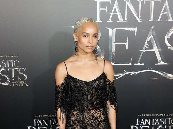 Critics said Kravitz "stunned" in this mesh look at the 2016 premiere of "Fantastic Beasts."