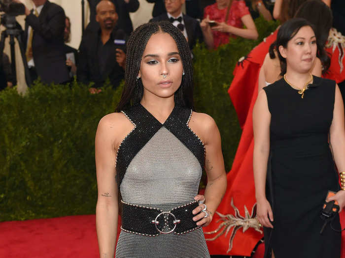 For the 2015 Met Gala, she wore a see-through chain-mail dress.