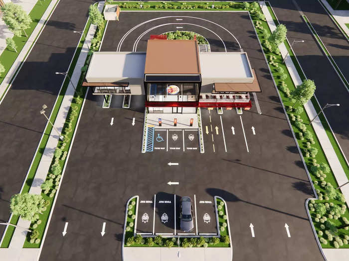 Three separate drive-thru lanes are designed to keep traffic moving and get orders out faster.