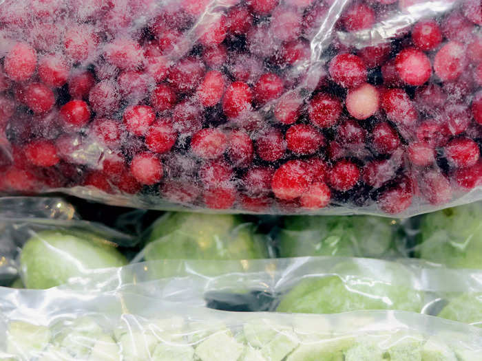 Buy frozen fruits and vegetables.